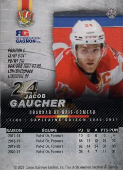 2021-22 Extreme Baie-Comeau Drakkar (QMJHL) Captain Series #15 Jacob Gaucher Back