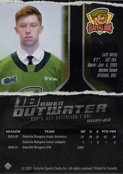 2021-22 Extreme North Bay Battalion (OHL) #13 Owen Outwater Back