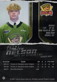 2021-22 Extreme North Bay Battalion (OHL) #17 Ty Nelson Back