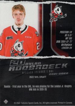 2021-22 Extreme Niagara IceDogs (OHL) #9 Dylan Roobroeck Back