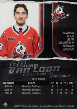 2021-22 Extreme Niagara IceDogs (OHL) #19 Liam Van Loon Back