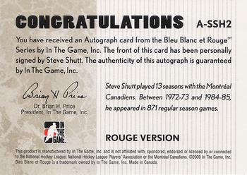 2015-16 In The Game Final Vault - 2008-09 In The Game Bleu Blanc et Rouge Autographs - Autographs Rouge (Blue Stamped) #A-SSH2 Steve Shutt Back