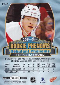 2021-22 O-Pee-Chee - Rookie Phenoms #RP-7 Lucas Raymond Back