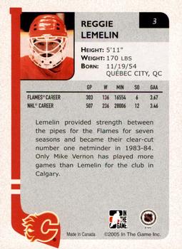 2004-05 In The Game Franchises Canadian - SportsFest Chicago #3 Reggie Lemelin Back