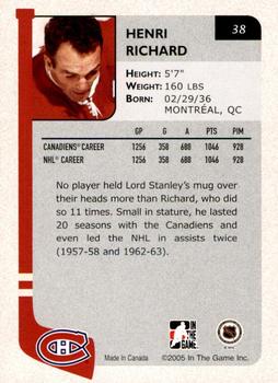 2004-05 In The Game Franchises Canadian - SportsFest Chicago #38 Henri Richard Back