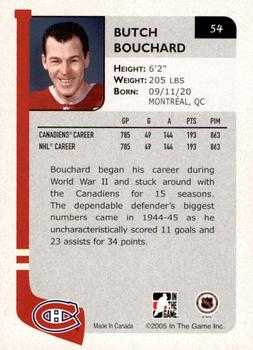 2004-05 In The Game Franchises Canadian - SportsFest Chicago #54 Butch Bouchard Back