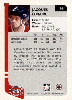 2004-05 In The Game Franchises Canadian - SportsFest Chicago #56 Jacques Lemaire Back