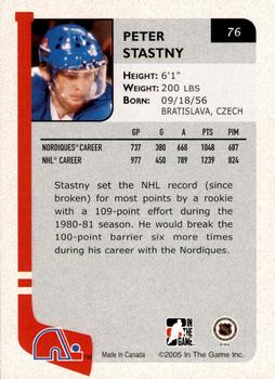 2004-05 In The Game Franchises Canadian - SportsFest Chicago #76 Peter Stastny Back
