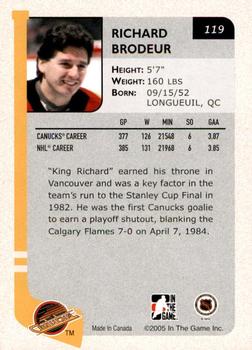 2004-05 In The Game Franchises Canadian - SportsFest Chicago #119 Richard Brodeur Back
