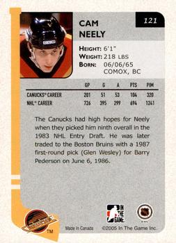2004-05 In The Game Franchises Canadian - SportsFest Chicago #121 Cam Neely Back