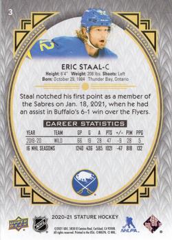2020-21 Upper Deck Stature - Portrait #3 Eric Staal Back
