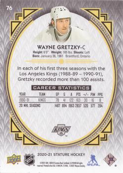 2020-21 Upper Deck Stature - Portrait #76 Wayne Gretzky Back