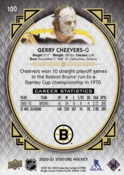 2020-21 Upper Deck Stature - Portrait #100 Gerry Cheevers Back