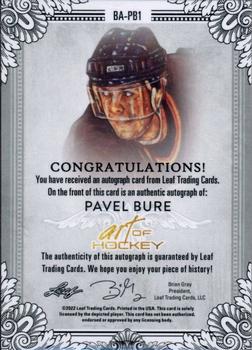 2022 Leaf Art of Hockey #BA-PB1 Pavel Bure Back