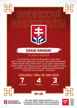 2022 SportZoo Hokejové Slovensko - Bronzovi Hrdinovia #BH-26 Craig Ramsay Back