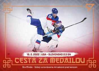 2022 SportZoo Hokejové Slovensko - Cesta Za Medailou #CM-10 USA - Slovensko 2:3 SN Front