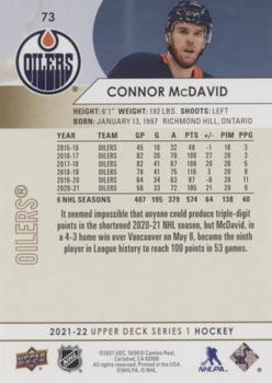 2021-22 Upper Deck - Silver Foil #73 Connor McDavid Back