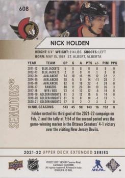 2021-22 Upper Deck - Silver Foil #608 Nick Holden Back