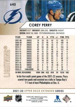 2021-22 Upper Deck - Silver Foil #640 Corey Perry Back