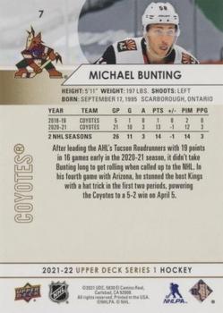 2021-22 Upper Deck - Speckled Rainbow Foil #7 Michael Bunting Back