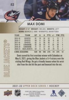 2021-22 Upper Deck - Speckled Rainbow Foil #52 Max Domi Back