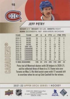 2021-22 Upper Deck - Speckled Rainbow Foil #98 Jeff Petry Back