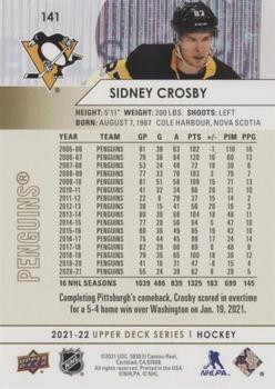 2021-22 Upper Deck - Speckled Rainbow Foil #141 Sidney Crosby Back