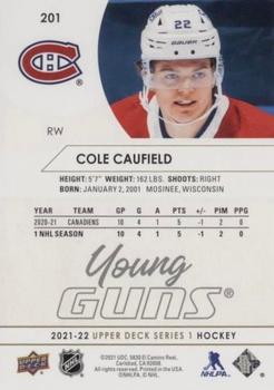 2021-22 Upper Deck - Speckled Rainbow Foil #201 Cole Caufield Back