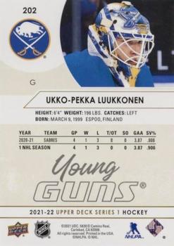 2021-22 Upper Deck - Speckled Rainbow Foil #202 Ukko-Pekka Luukkonen Back