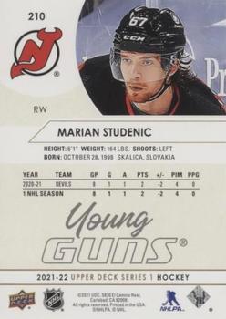 2021-22 Upper Deck - Speckled Rainbow Foil #210 Marian Studenic Back