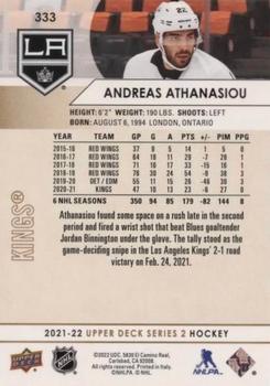 2021-22 Upper Deck - Speckled Rainbow Foil #333 Andreas Athanasiou Back