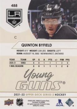 2021-22 Upper Deck - Speckled Rainbow Foil #488 Quinton Byfield Back