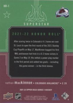 2021-22 Upper Deck - Honor Roll Rainbow Green #HR-1 Nathan MacKinnon Back
