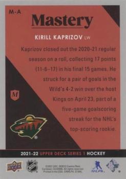2021-22 Upper Deck - Mastery #M-A Kirill Kaprizov Back