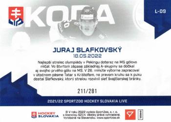 2022 SportZoo Live Hockey Slovakia #L-09 Juraj Slafkovsky Back