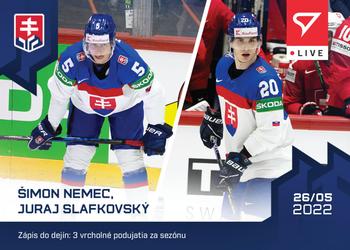 2022 SportZoo Live Hockey Slovakia #L-20 Simon Nemec / Juraj Slafkovsky Front
