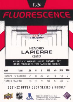 2021-22 Upper Deck - Fluorescence Red #FL-24 Hendrix Lapierre Back