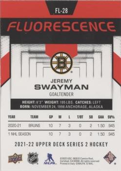 2021-22 Upper Deck - Fluorescence Red #FL-28 Jeremy Swayman Back