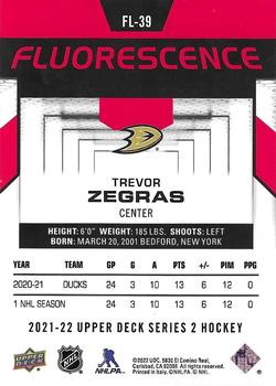 2021-22 Upper Deck - Fluorescence Red #FL-39 Trevor Zegras Back