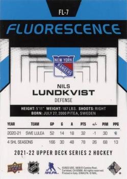 2021-22 Upper Deck - Fluorescence Blue #FL-7 Nils Lundkvist Back