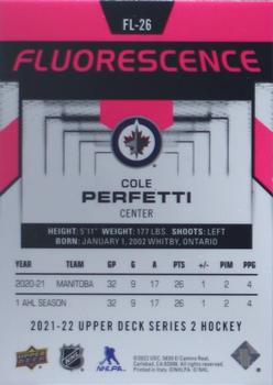 2021-22 Upper Deck - Fluorescence Magenta #FL-26 Cole Perfetti Back