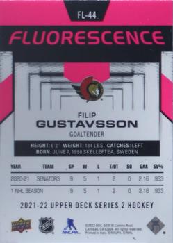 2021-22 Upper Deck - Fluorescence Magenta #FL-44 Filip Gustavsson Back