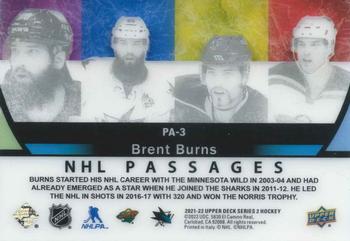 2021-22 Upper Deck - NHL Passages #PA-3 Brent Burns Back