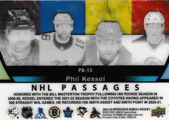 2021-22 Upper Deck - NHL Passages #PA-15 Phil Kessel Back