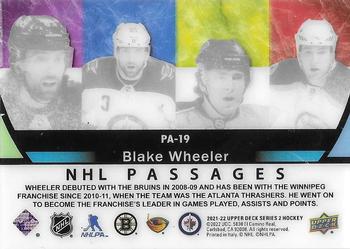 2021-22 Upper Deck - NHL Passages #PA-19 Blake Wheeler Back