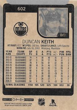 2021-22 Upper Deck - 2021-22 O-Pee-Chee Update #602 Duncan Keith Back