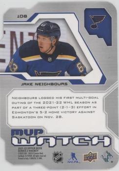 2021-22 Upper Deck - 2021-22 MVP Update Colors and Contours #108 Jake Neighbours Back