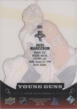2021-22 Upper Deck - Young Guns/Star Rookies Retro Acetate #501 Jacob Markstrom Back