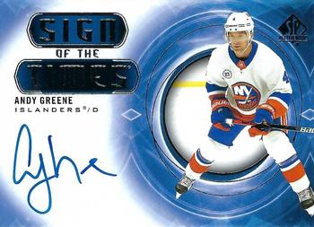 2020-21 SP Authentic - Sign of the Times #SOTT-AG Andy Greene Front