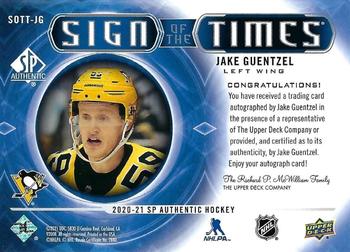 2020-21 SP Authentic - Sign of the Times #SOTT-JG Jake Guentzel Back